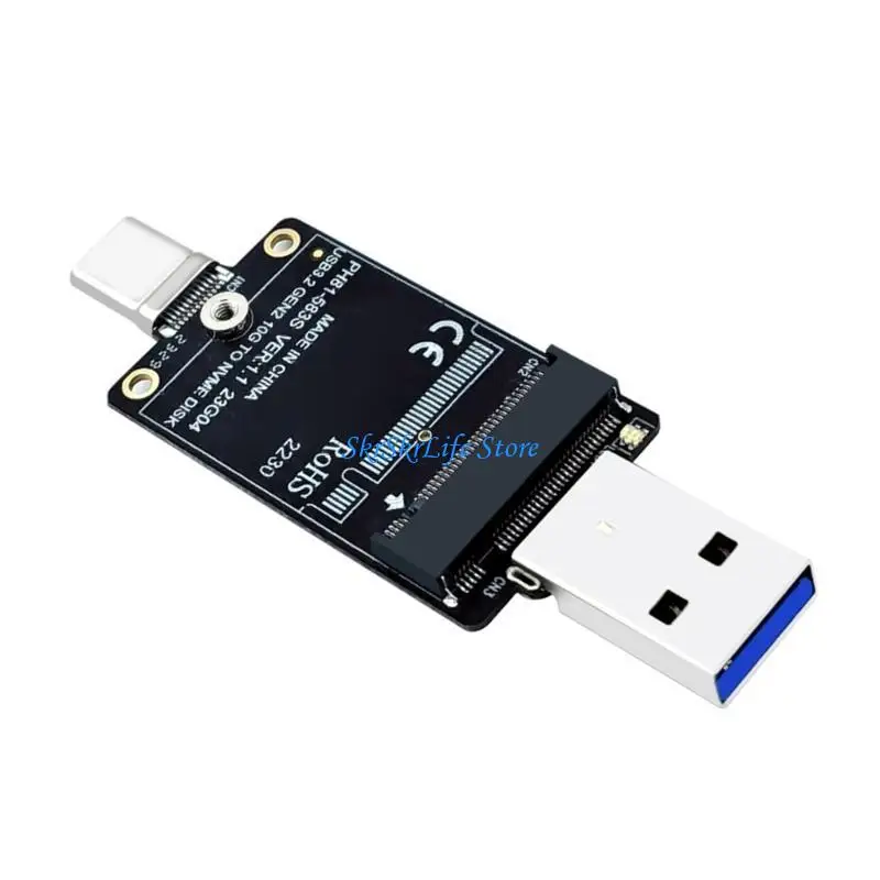 

E65E M.2 2230 Disk Enclosure To USB A And USB C Converter Adapter Board 10Gbps