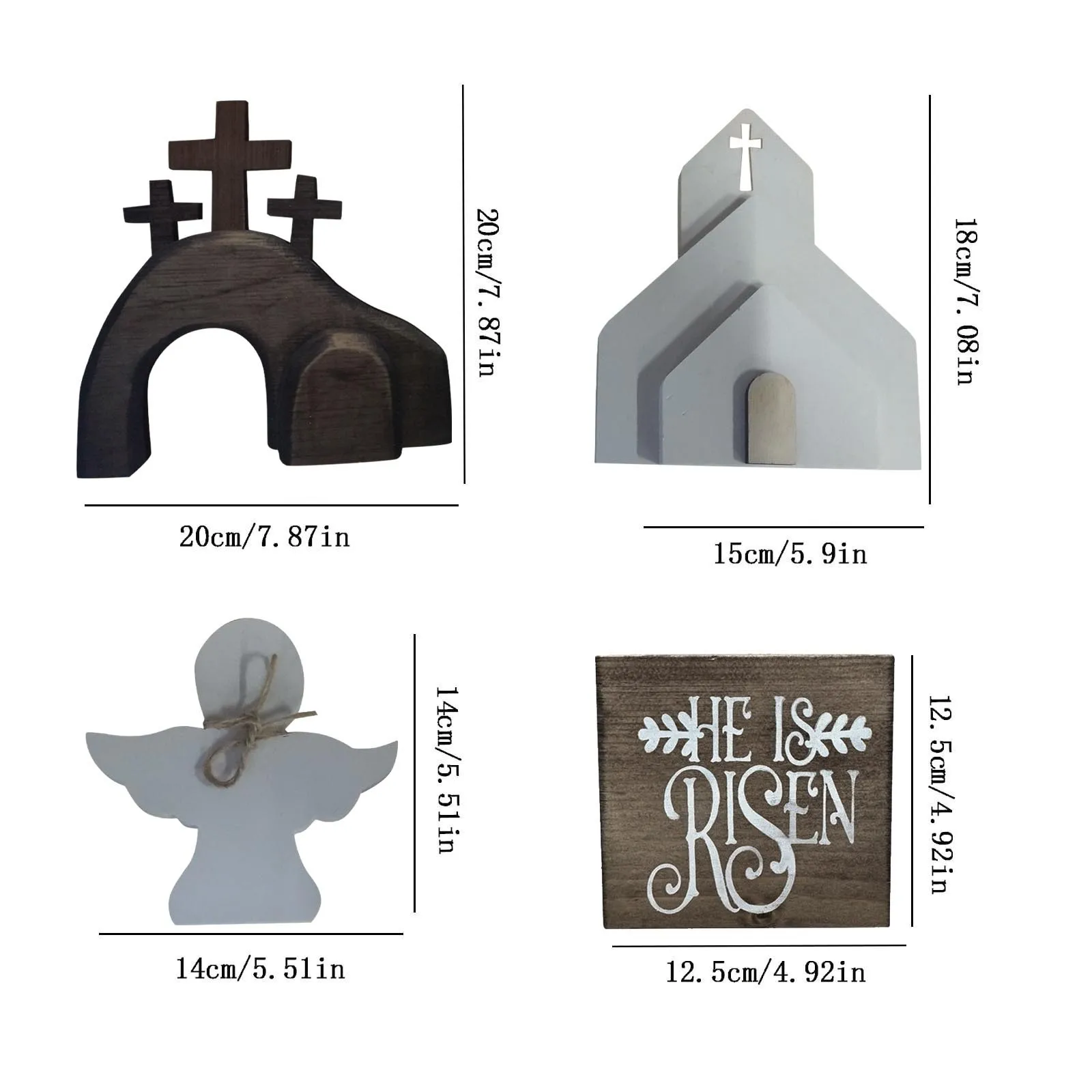 Easter Jesus Tiered Tray Ornament Decor Home Decoration Easter Jesus Tomb Tray Bundle Kit Farmhouse Rustic Tiered Tray Ornaments