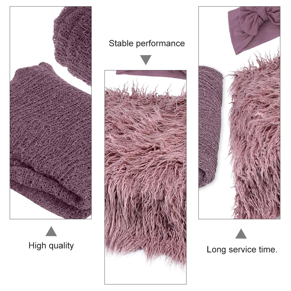 

1Set Baby Photo Prop Blanket Adorable Wrapped Cloth Hair Band Set for Newborn Photography Supplies Accessory Infant Photo Prop