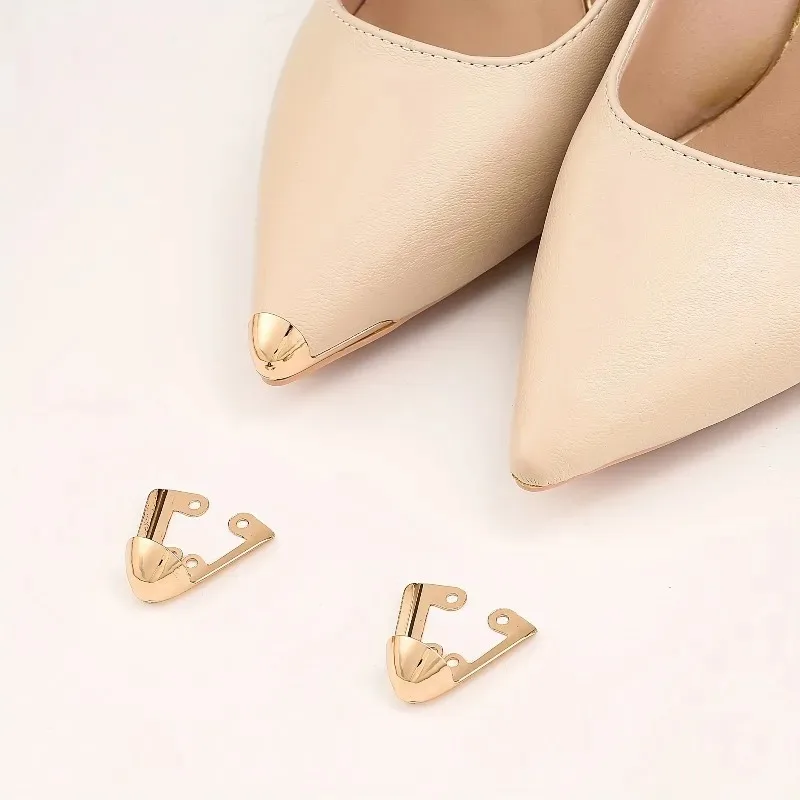 Picture 6: 1Pair Metal Anti-Kick Toe Caps Durable Iron Heel Protector Secure Fit Decor Shoe Accessories for High Heels