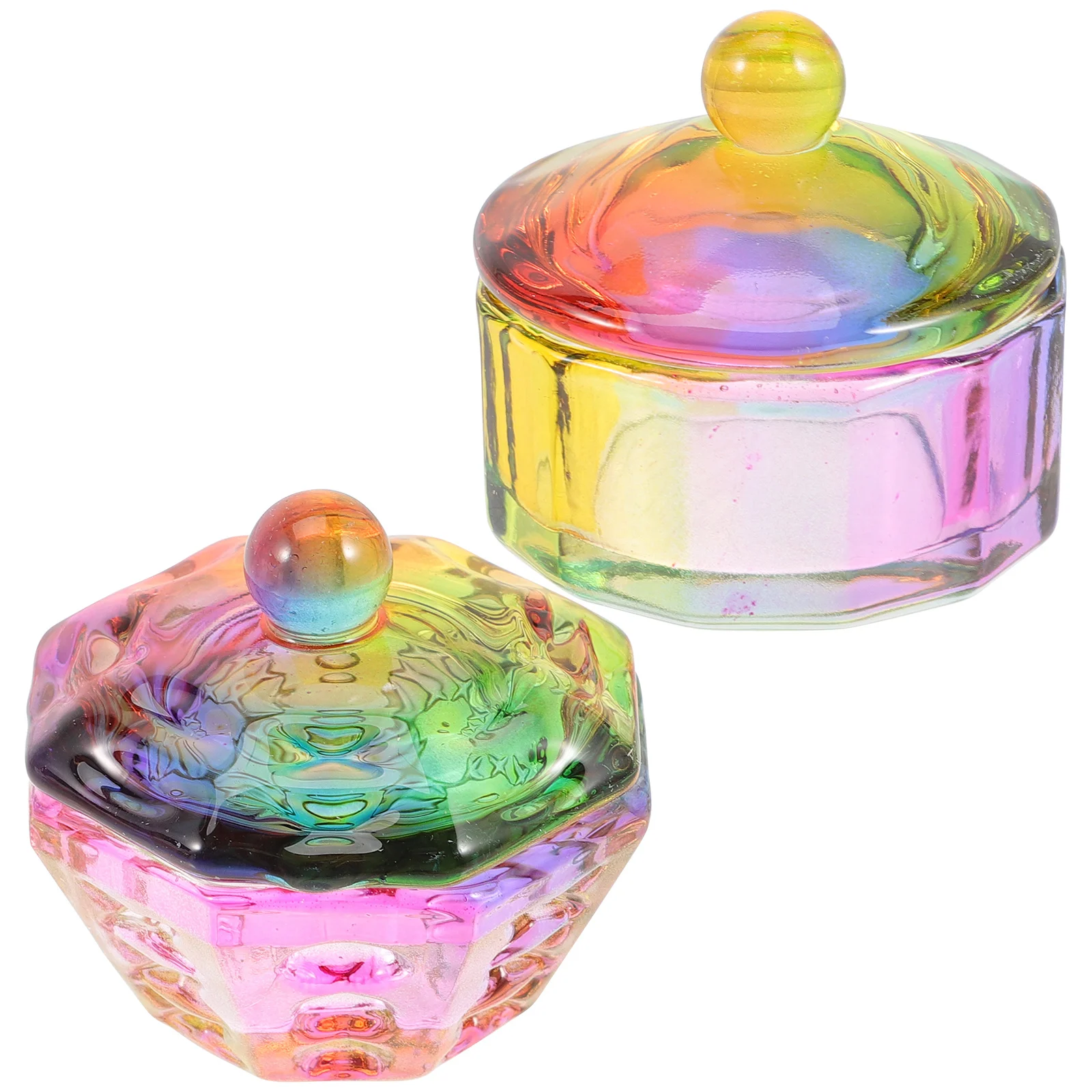 2Pcs Nail Dappen Dish Lid Glass Monomer Dish Acrylic Nail Holder Manicure Tools Powder Mixing Cup Manicure Cup