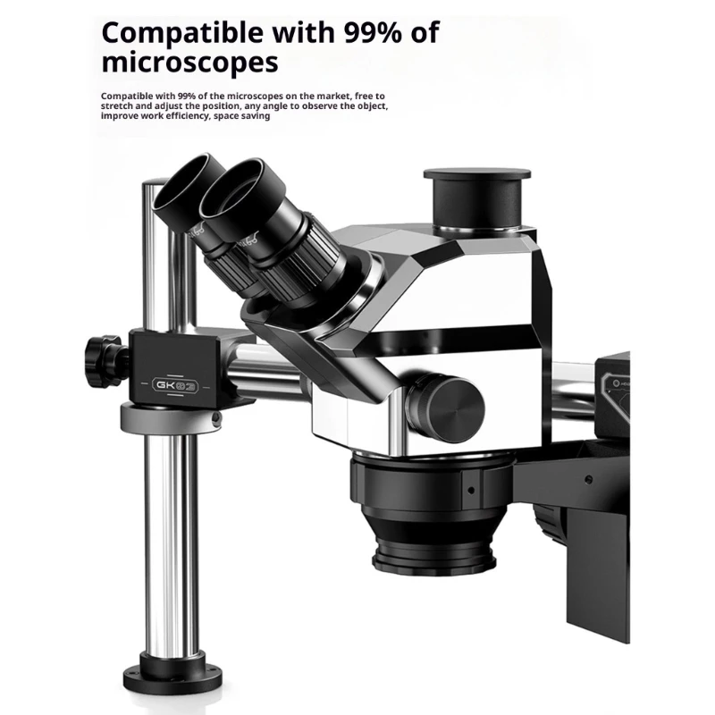 Precisions Double Arm Boom Stand Microscope Articulating Arm Stand With Smooth Focusing Mechanism Clamps Base A2BB