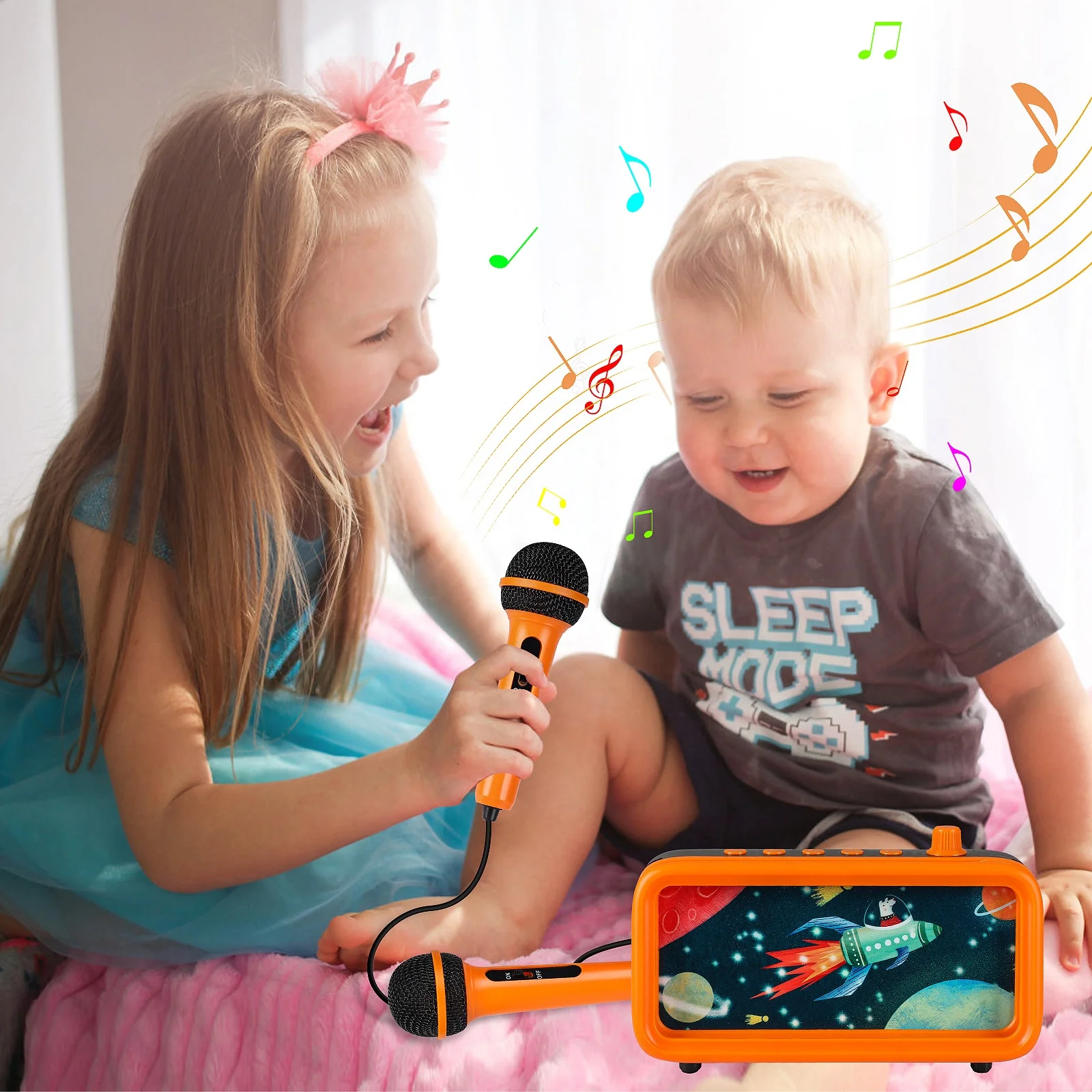 Trending 2021 Hot Mini Portable Educational Musical Kids Toys Karaoke Player Usb Ktv Microphone Singing Karaoke Machine Set