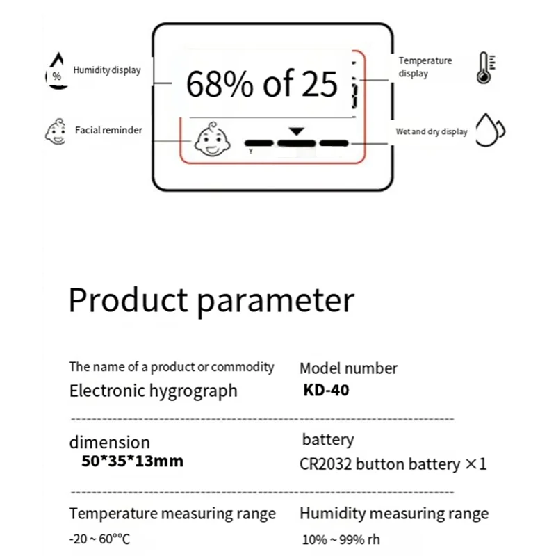 SQPP-Mini ЖК-цифровой гигрометр, домашний электронный температурный гигрометр, датчик, электронный бытовой термометр, прочный
