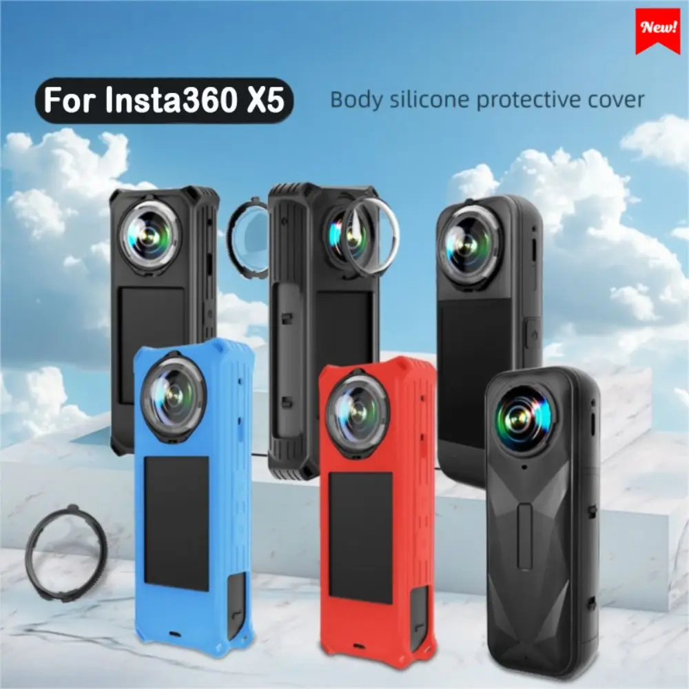 

Silicone Protective Case Anti-Fall Dustproof Body Cover All-round Anti-Scratch Lens Protector for Insta360 X5