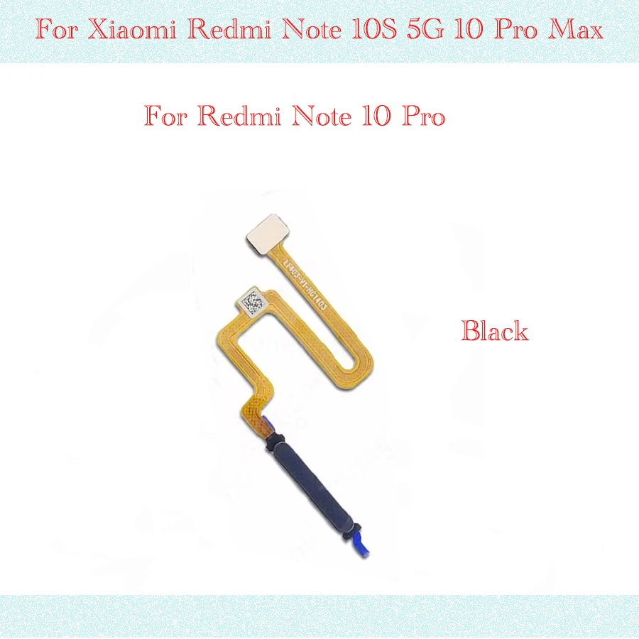 For Xiaomi Redmi Note 10 Pro 10s 10 4G 5G Fingerprint Sensor Home Return Key Menu Button Flex Ribbon Cable