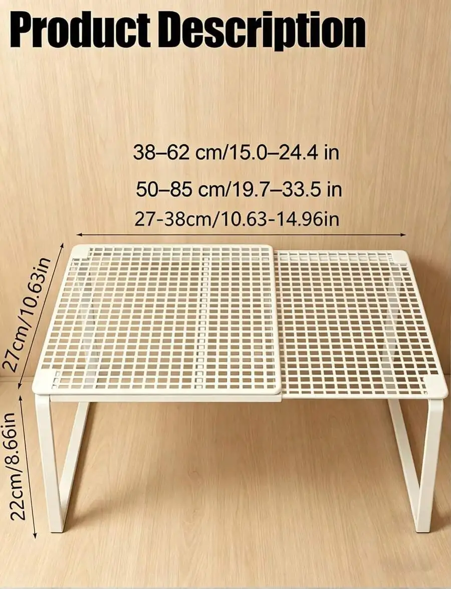 Designed For Versatile Use, This White Carbon Steel Rack Can Be Stacked Freely To Organize Your Cabinet, Wardrobe, Kitchen, Pant