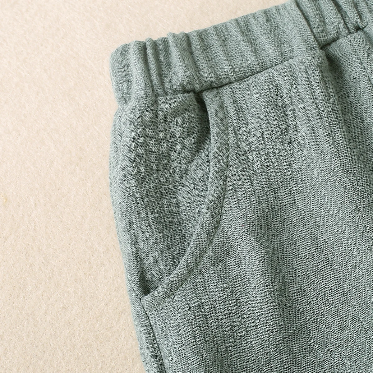 Short militaire imprimé à manches courtes pour bébés garçons, épingle verte, blanc, monochrome, saison printemps et automne, mode, 2 pièces