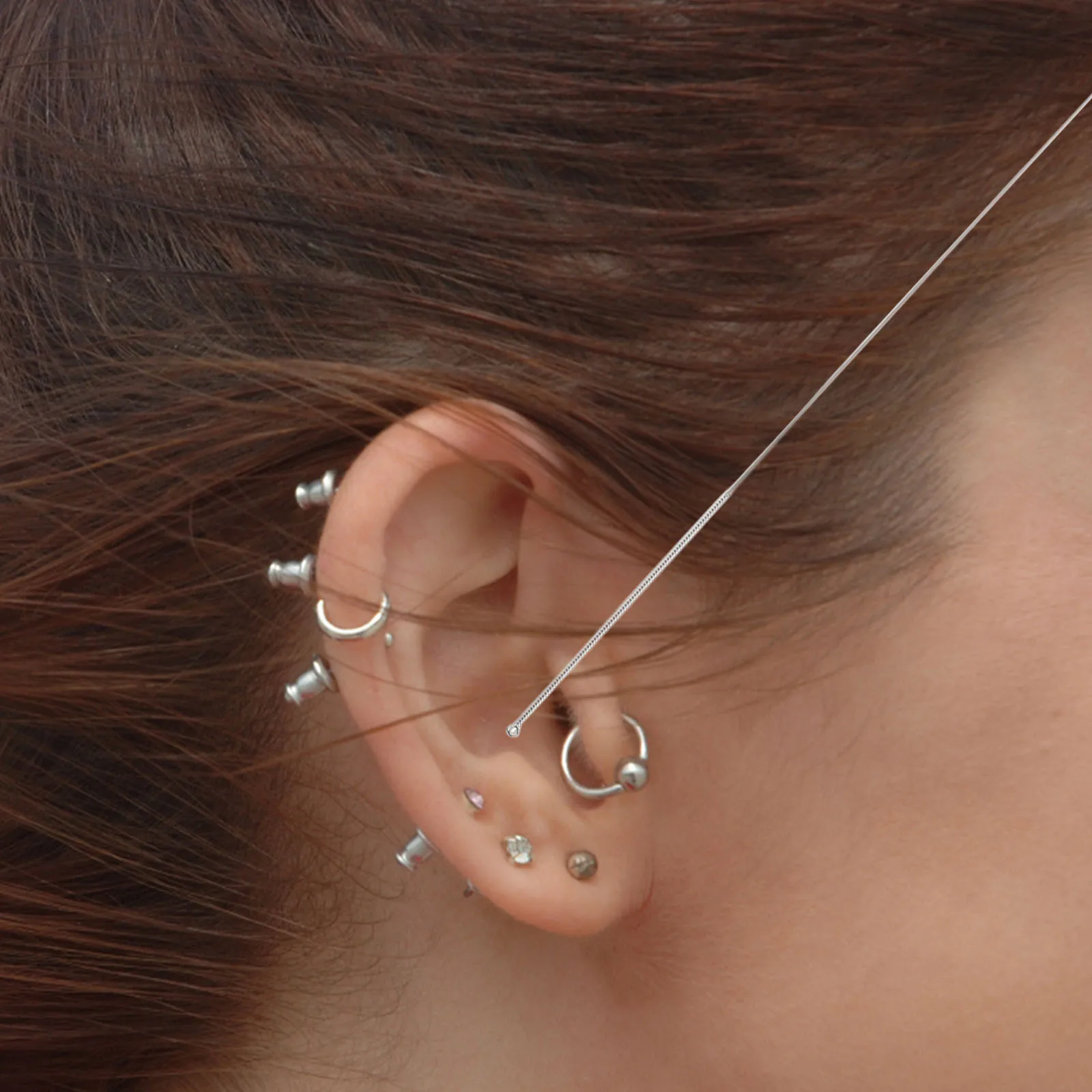 

10 шт., серебряные иглы, инструменты для чистки гуся, ложки для удаления ушной серы из нержавеющей стали, многоразовые средства для чистки ушей для макияжа