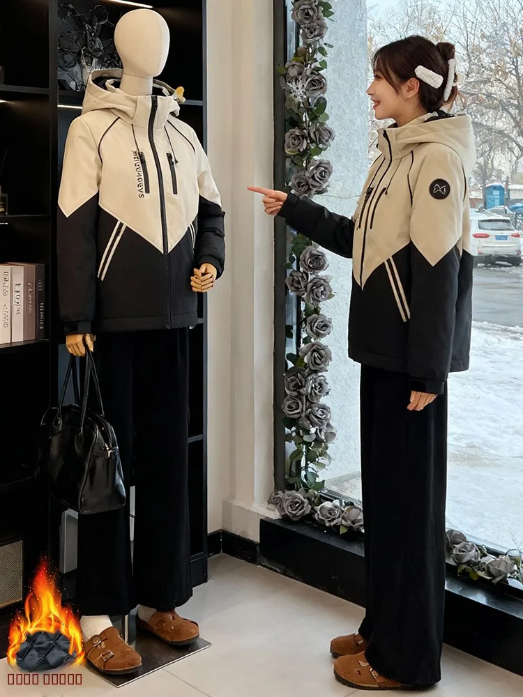 

Korean Sle Faionable Thiened Casual Cotton Jaet ort Outerwear Women's Winter New Arrival Warm Zipper Hooded Coat