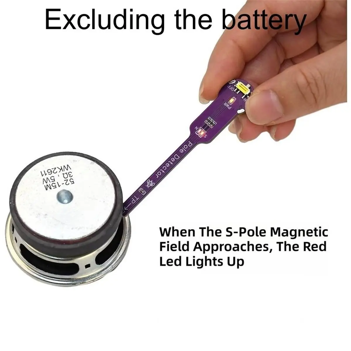 5Pcs Handheld Magnetic Pole Detector with Dual Color LED for N S Polarity Identification Compact Magnet Field Tester