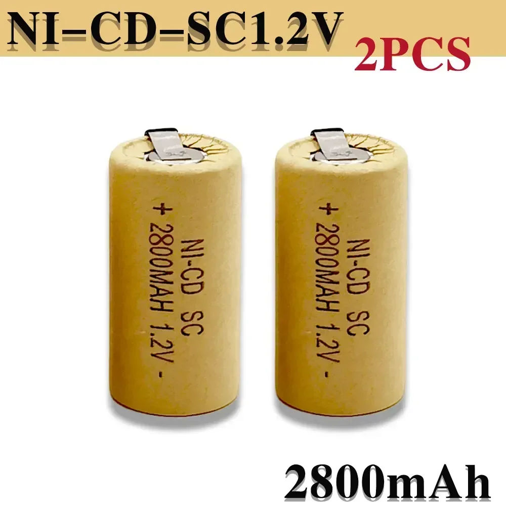 Screwdriver Electric Drill SC Batteries 1.2V 2800mah SubC Ni-Cd Rechargeable Battey with Tab Power Tool NiCd SUBC Cells