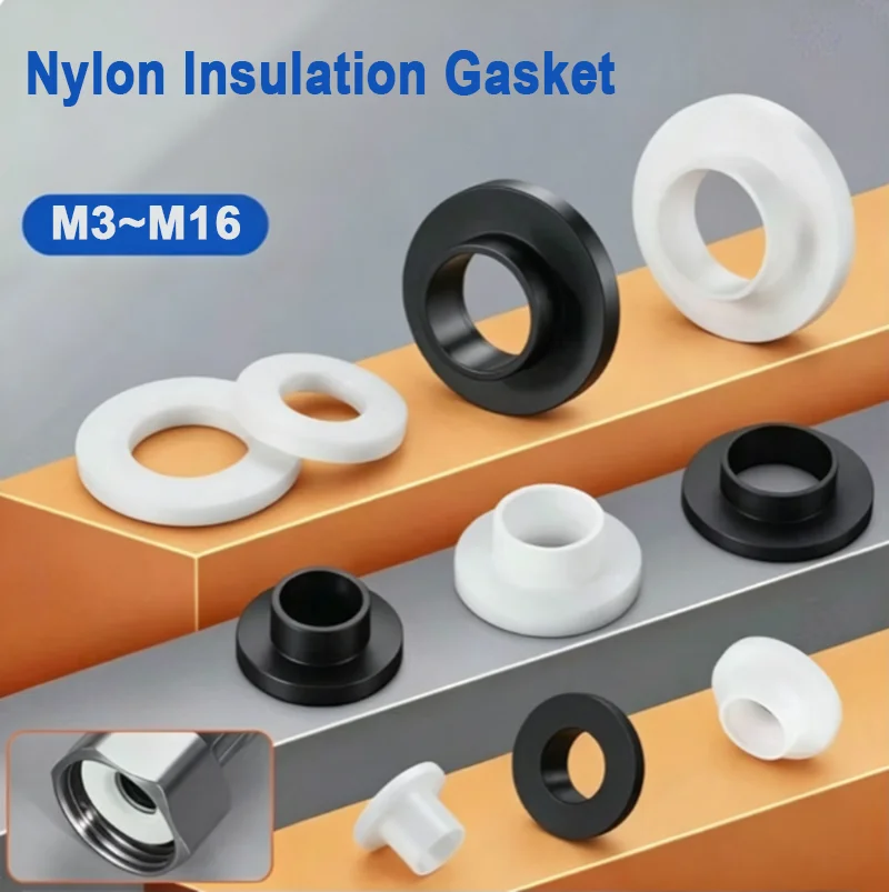 Nylon Transistor Insulation Gasket Pads M3 M4 M5 M6 M8 M10 M12~M16 Bushing Silicone Heatsink Shim Washer Thermal Conductive Pad