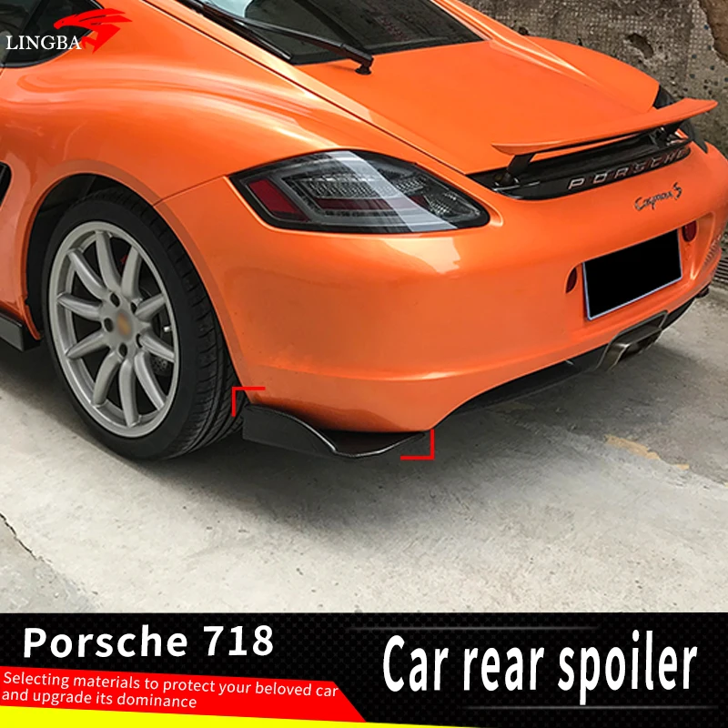 

Automotive Modification Parts For Porsche 981 718 2016-2022 Gloss Black Car Rear Bumper Splitter Spoiler Rear Corner Wrap ABS