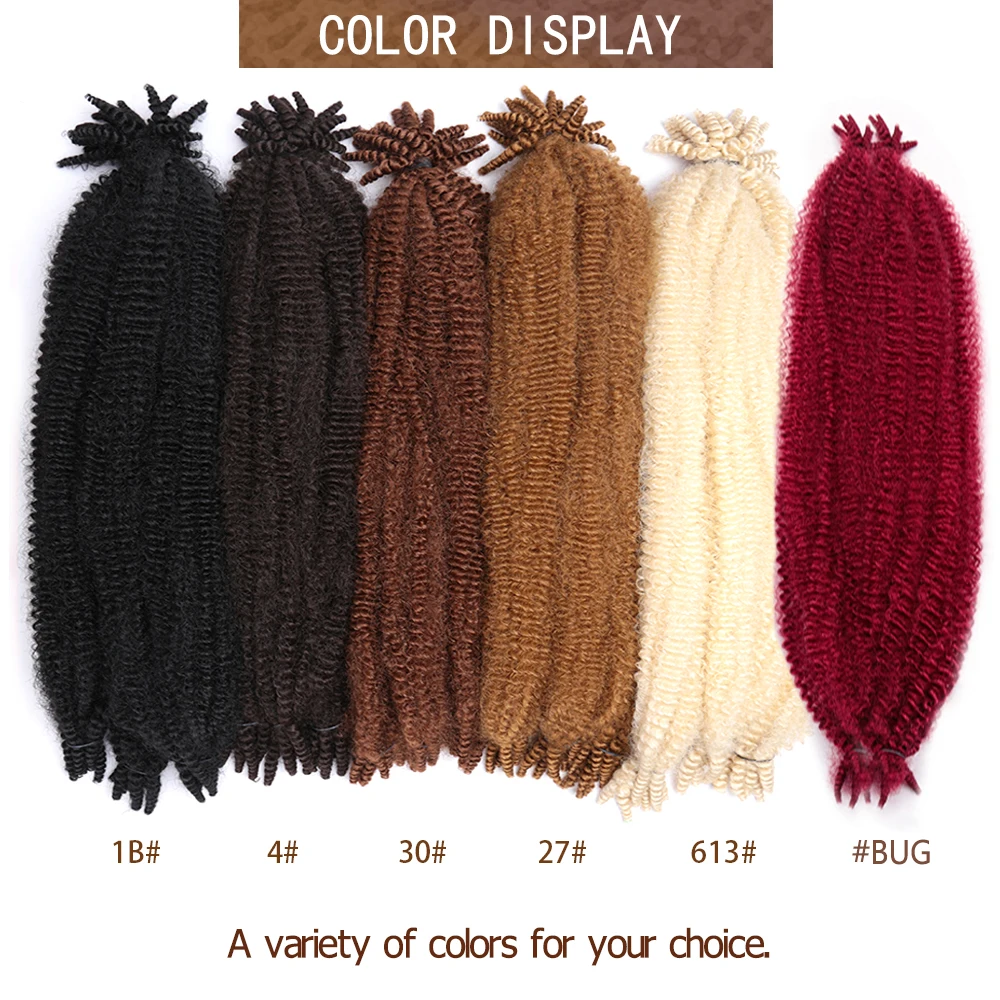 Afro Kinky Twist Marley Braiding Crochet Synthetic Pre-Separated Springy Hair For Distressed Butterfly Locs Braids Extension