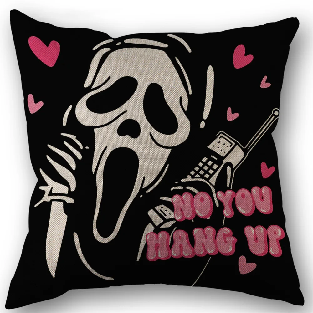 Ghost Face Pattern Pillow Case for Fall Thanksgiving Decor Living Room7.3