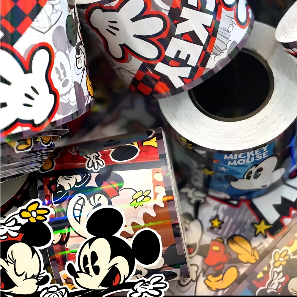 5 Metrów/Rolka Disney Anime Myszka Miki Kreskówka Taśma Laserowa Naklejki Artykuły Papiernicze Walizka Telefon Laptop Śliczne Naklejki dla Dzieci Prezent Dekoracja
