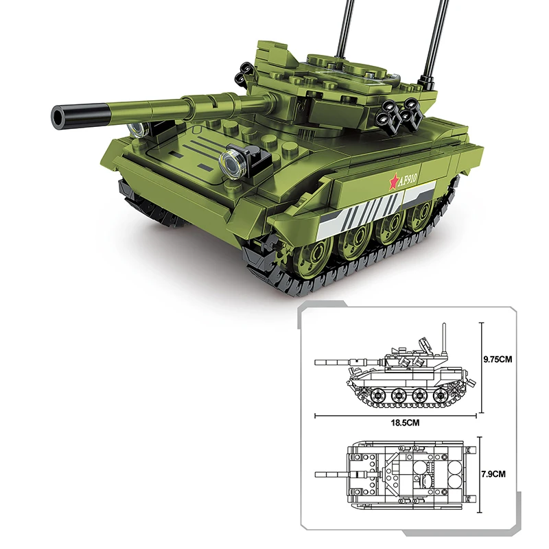รถถังบล็อกรูปแบบการสร้างอิฐ Leopard2 M1A2รถบรรทุกหนักของเด็กผู้ชายรถบรรทุกบล็อกตัวต่อขนาดเล็กโมเดลของเล่น