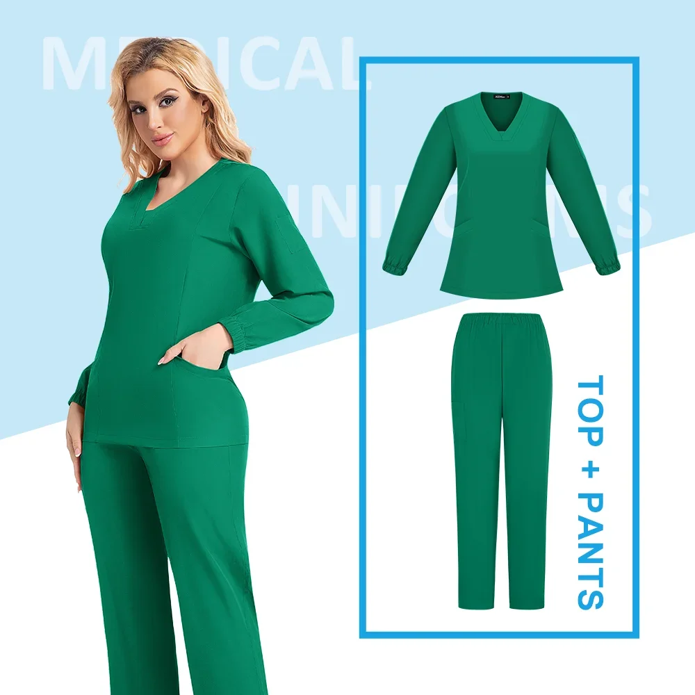 Uniforme de enfermera, traje clínico, accesorios médicos para mujer, ropa de trabajo, ropa de paciente, conjuntos cortos, abrigos de odontología para mujer