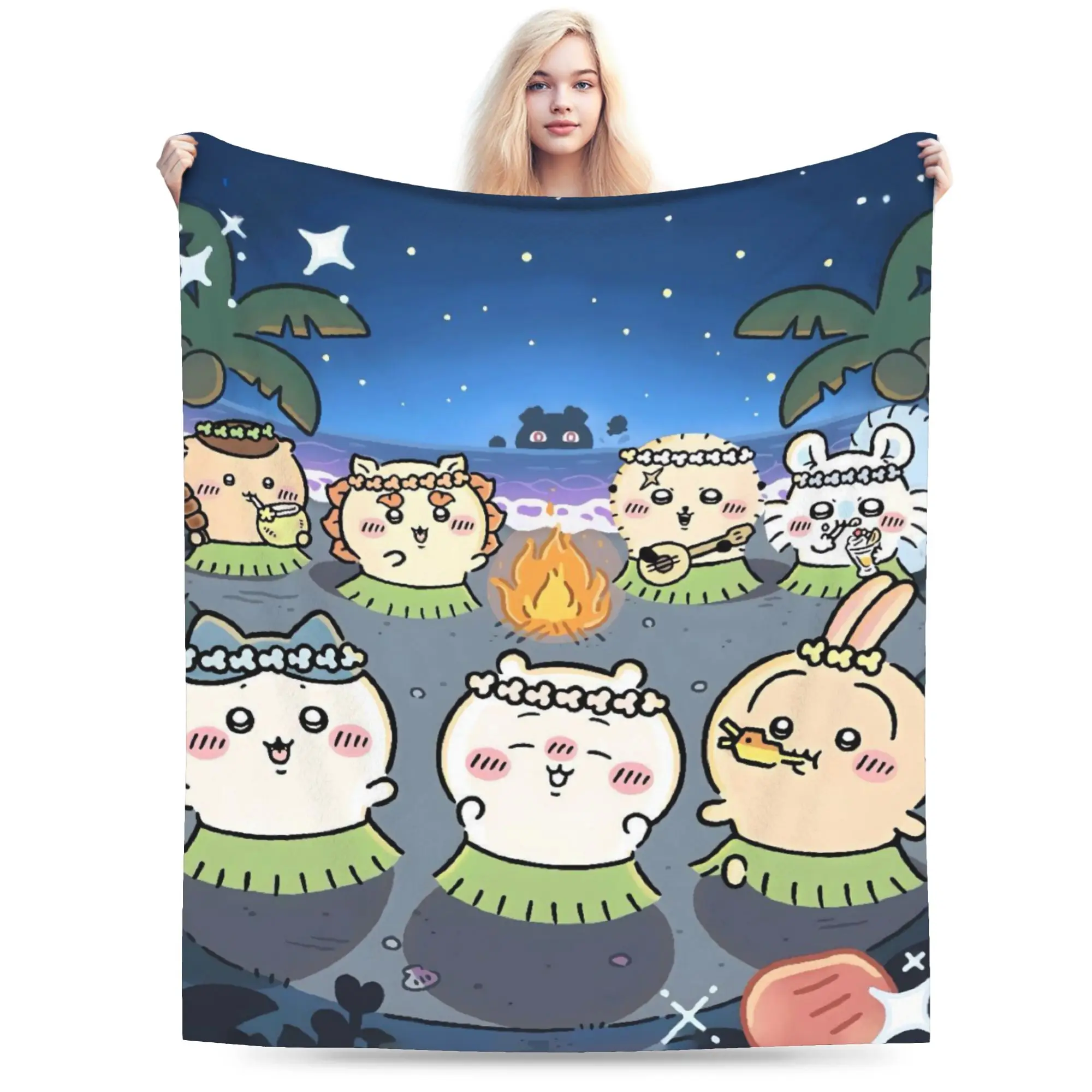 Cute Kawaii C-ChiikawaS Cartoon Movie Blanket Quality Super Warm  Throw Blanket Winter Camping Bedroom Aesthetic Bedspread