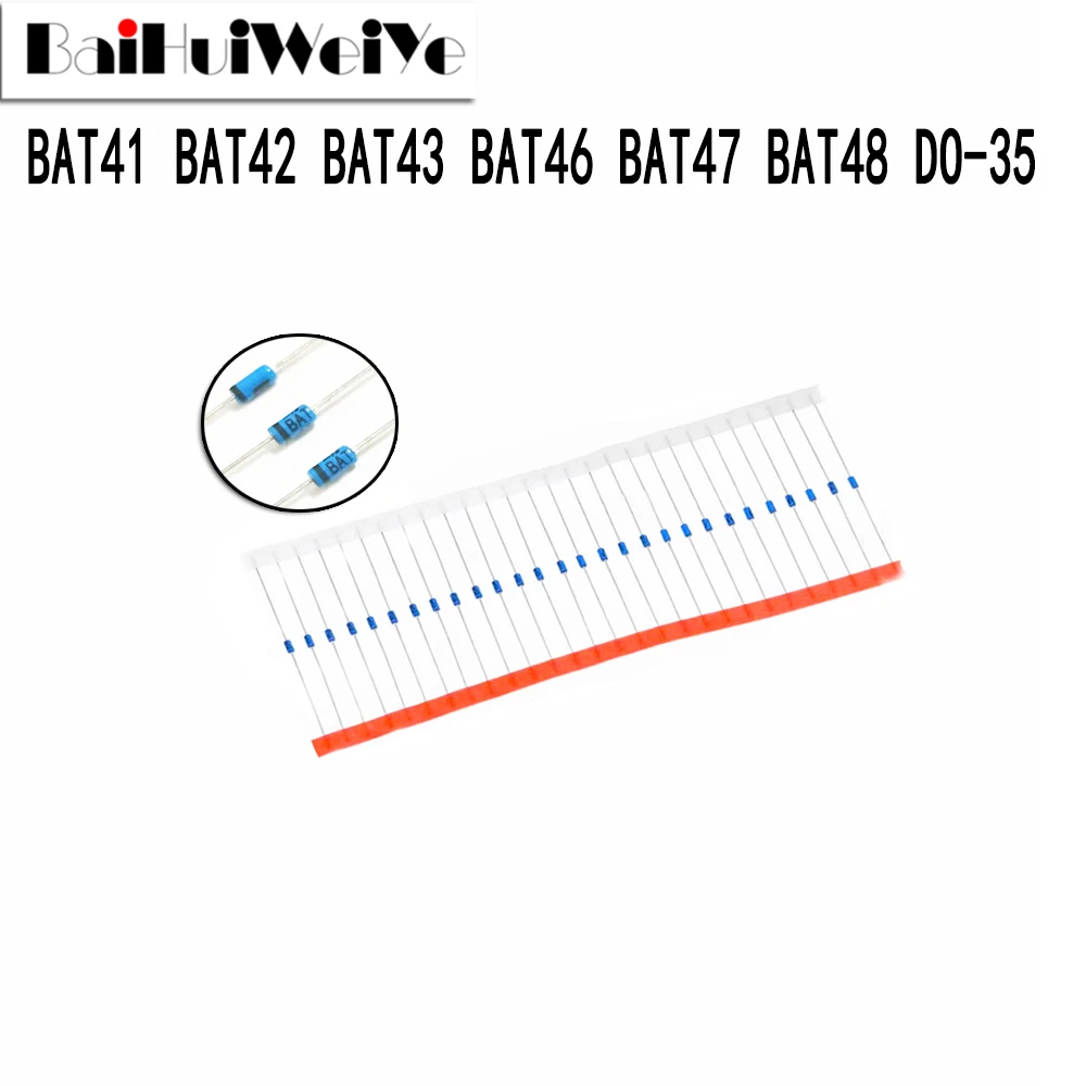 10PCS Schottky Diode BAT41 BAT42 BAT43 BAT46 BAT47 BAT48 DO-35 Neue Gute Qualität Chipsatz