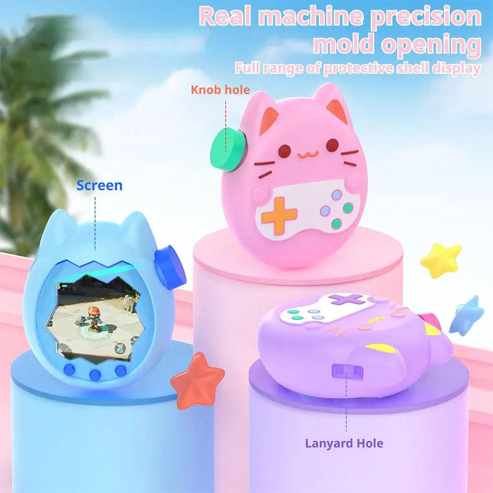غطاء ناعم لوحدة التحكم في الألعاب الكرتونية لـ Tamagotchi Paradise من السيليكون السائل المضاد للسقوط غطاء حماية أجزاء اللعبة