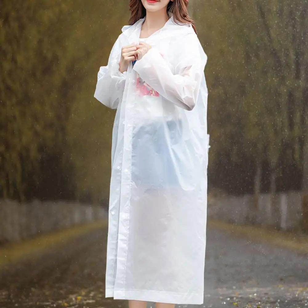 Fashion Hoodie Raincoat Thicken Long Raincoat Foldable Men Women Rainy Day Outdoor Hoodie Rain Coat Waterproof