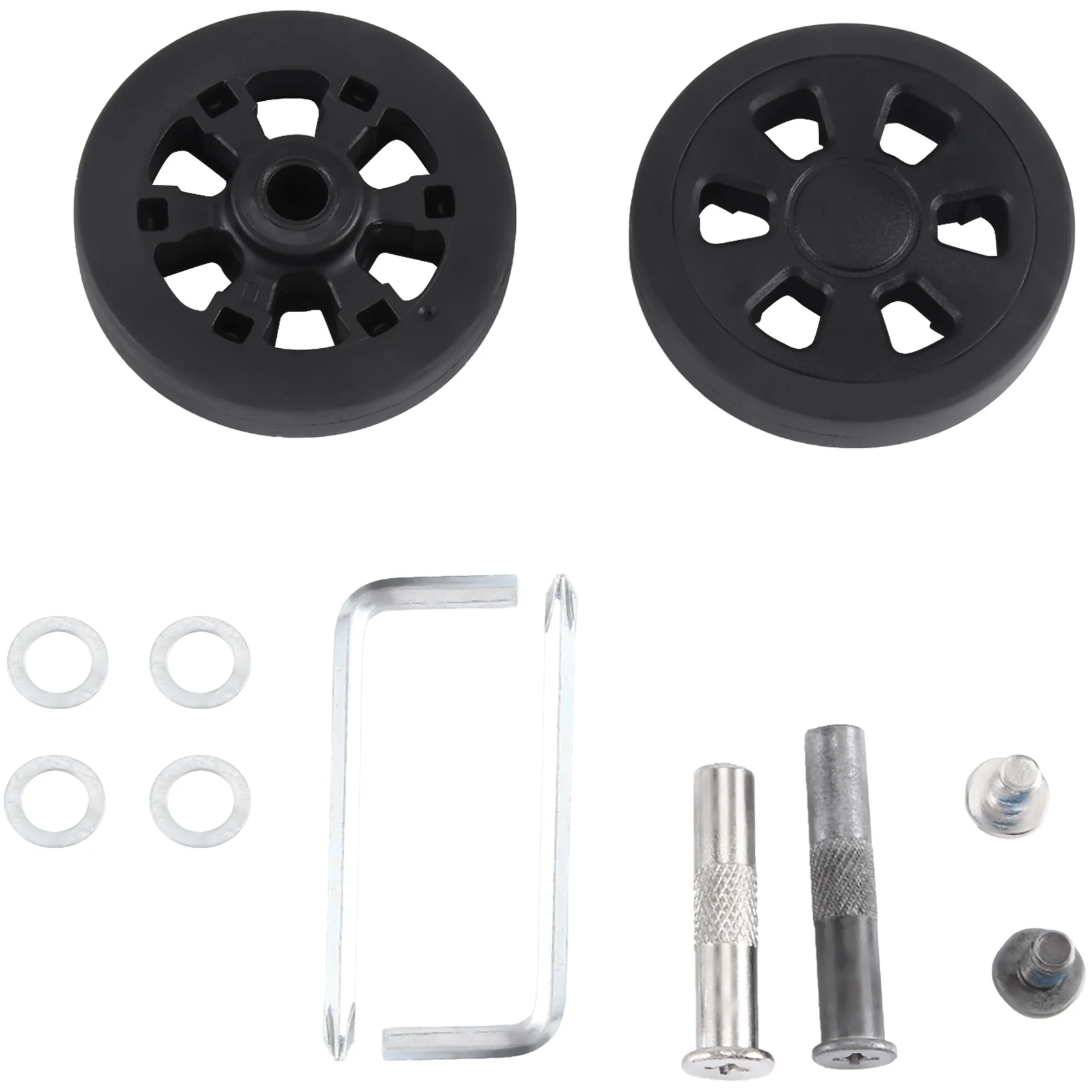 ABQR 60x13 مللي متر مجموعة من 2 عجلات استبدال حقيبة الأمتعة ، حقيبة الأمتعة PU عجلات دوارة محامل إصلاح KitA