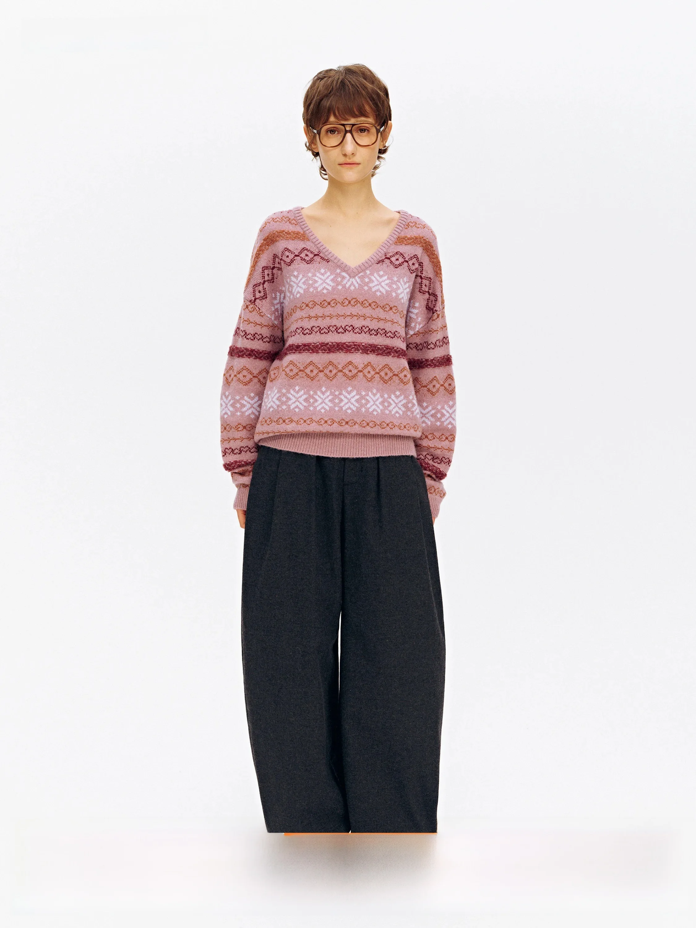 

SeeKSimple Wool Blend Taffeta Wide Leg Suit Pants Casual Knife Winter Polyester Fiber Ladies Straight Cut Trousers