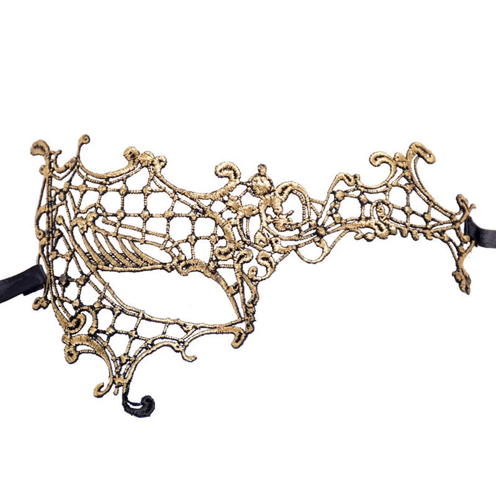 Maschere di pizzo d\'oro da donna maschera da festa in maschera maschera di carnevale maschera da ballo di Halloween maschera per gli occhi con