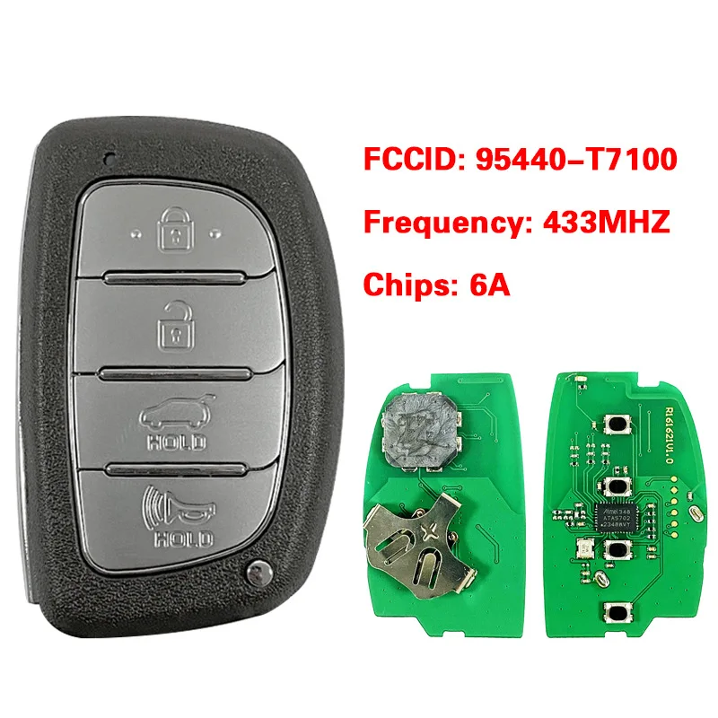 Для Hyundai I20 Smart Car Key 2021 95440-T7100 433 МГц 6A чип