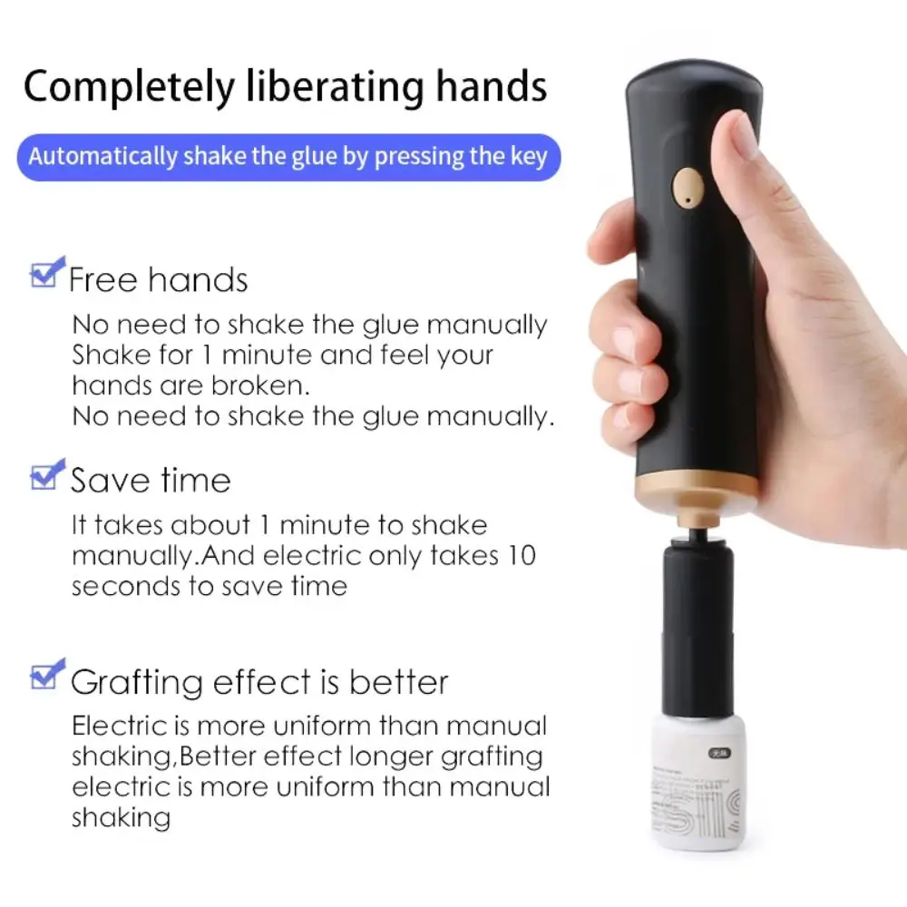 

25000 Rpm Eyelash Glue Shaker Waterproof Battery Powered Liquid Mixer Shake Well Portable Nail Lacquer Shaker