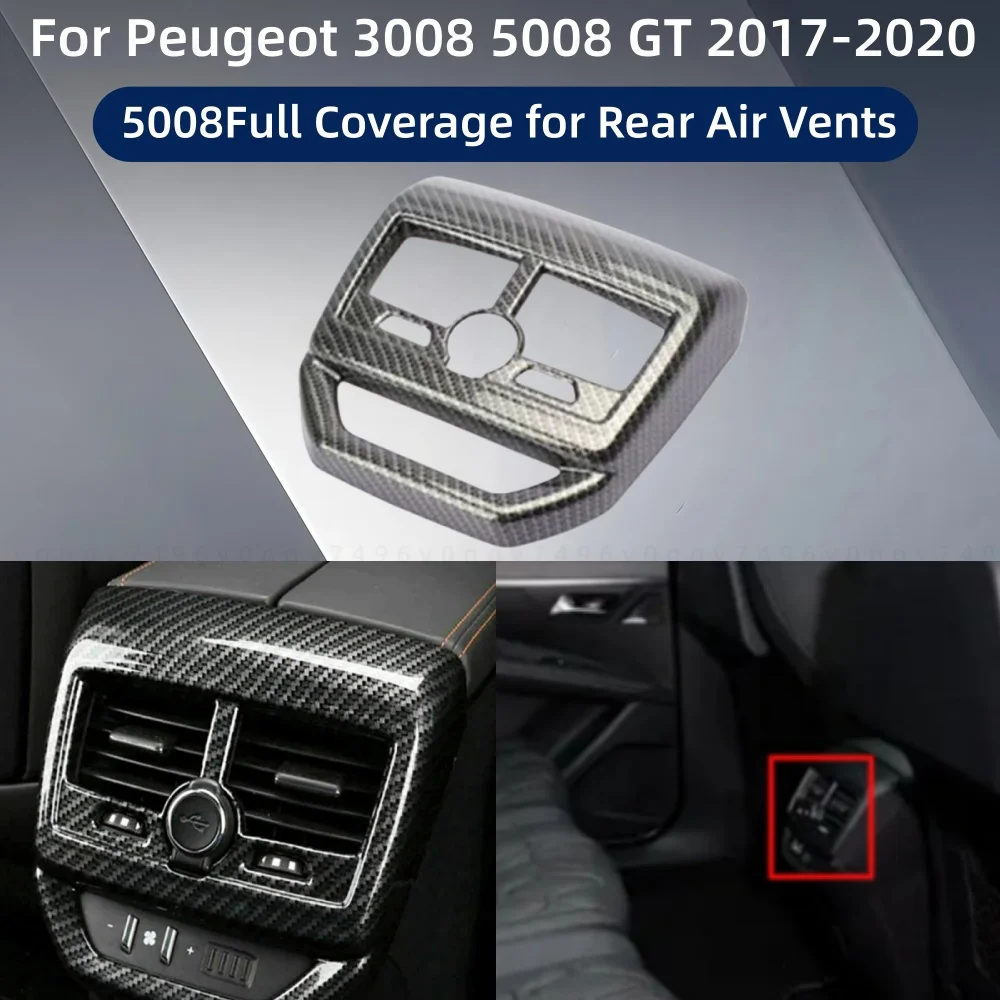 

Car Upgrade Stickers 5008 Full Coverage For Rear Air Vents For Peugeot 3008 5008 GT2017-2020 Modification Decoration Accessories