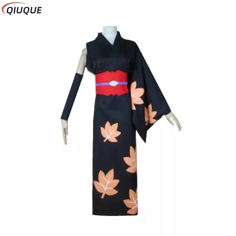 

l2025l Новый Цукуйо Косплей Костюм Парик Кунай Головной Убор Труба Реквизит Ажурные Чулки Аниме Гинтама Печать Кимоно Женщины Conventio