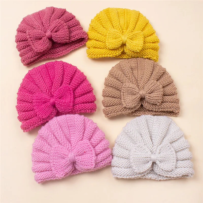 Kids Warm Knitted Baby Accessories Girl Boy Beanie Cap Candy Color Children Toddler Beanies