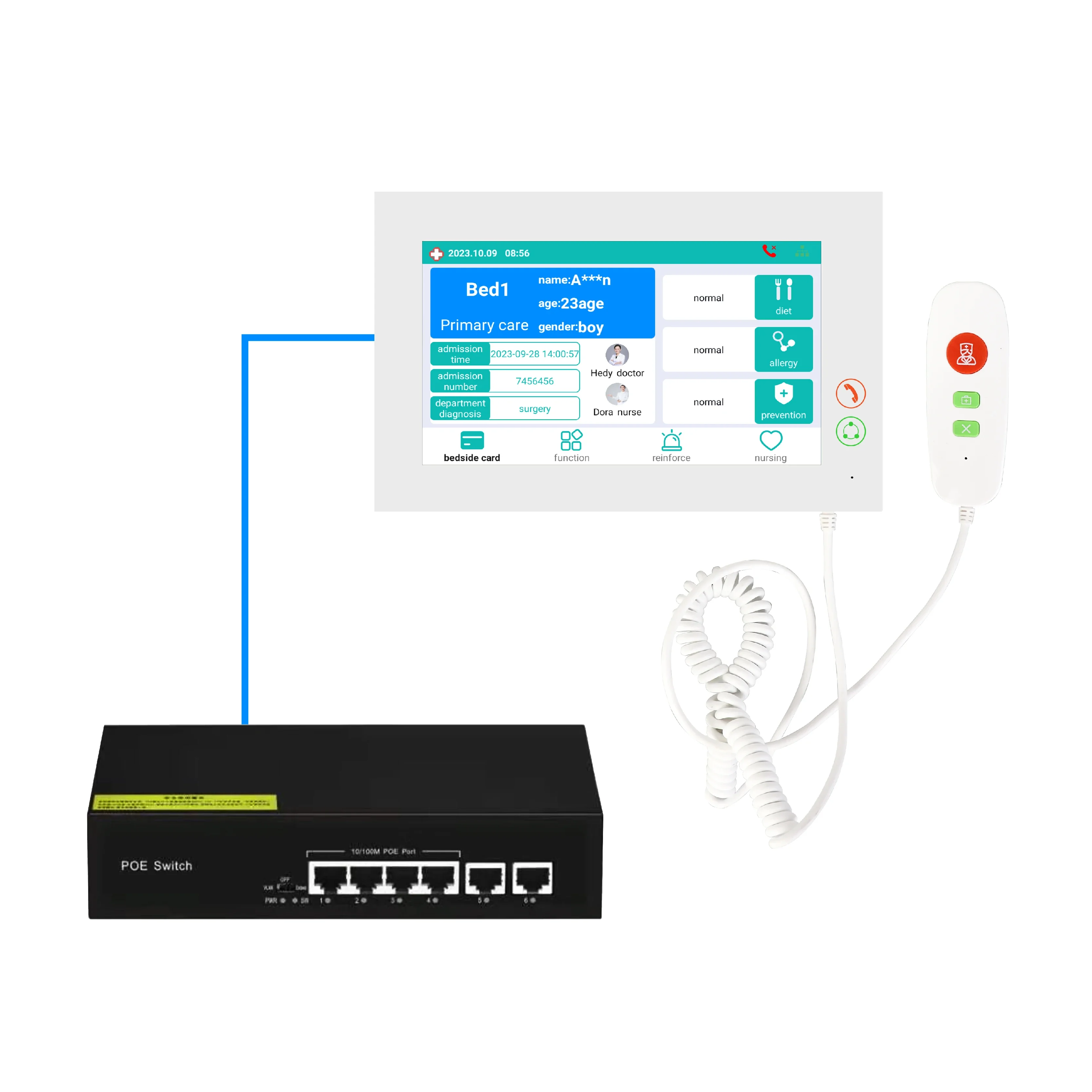 

Smart Hospital Comprehensive Solution Provider Wireless Nurse Calling System Call Button Emergency Intercom Call Alarm System fa