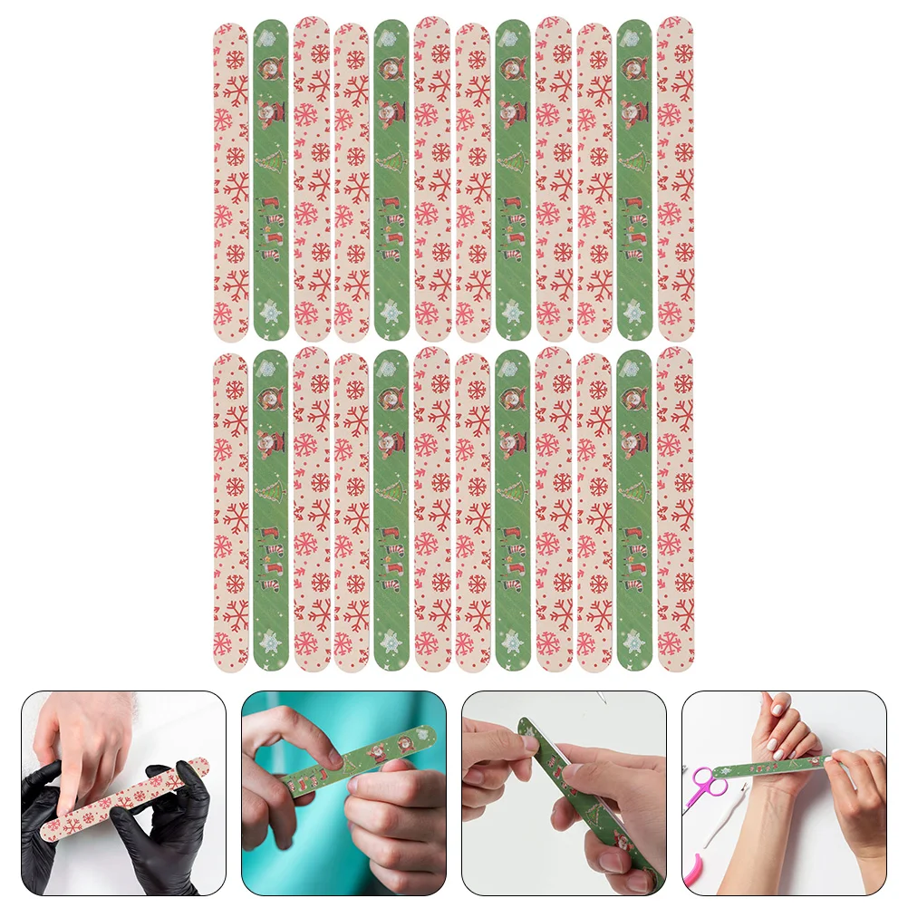 

24 Pcs Christmas Nail File Decals Ingrown Toenail Kit Files Bulk Board Clippers