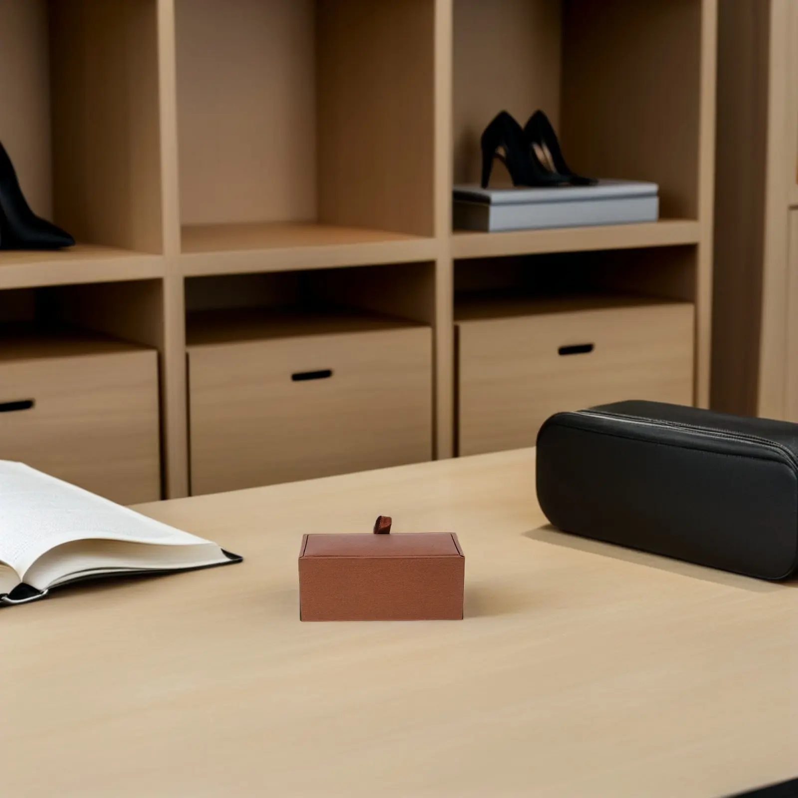 Elegant Cufflink Box for Men Handcrafted Storage Case with Soft Lining Perfect for Groomsmen Gifts