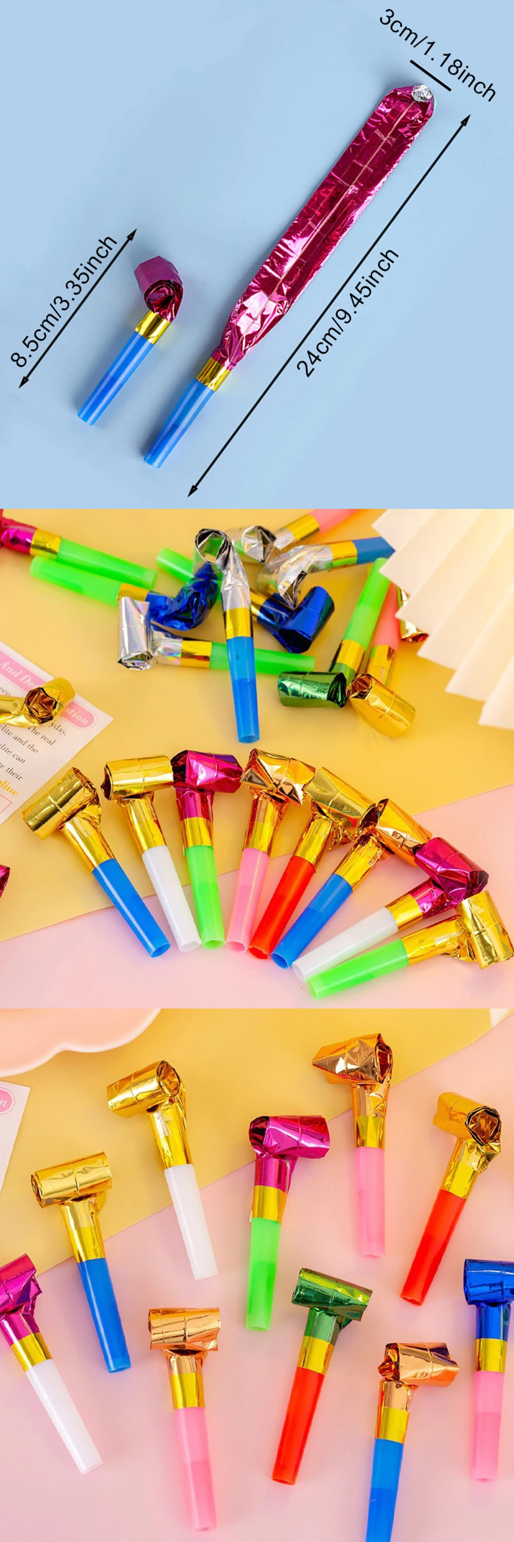 5/10/15/20PCS Blasen Drachen Pfeife Zufällig Multi-farbe Zunge Pfeifen Spiel Belohnungen jubeln Prop Party Souvenir Karneval Geschenk ZYF – Detail 1