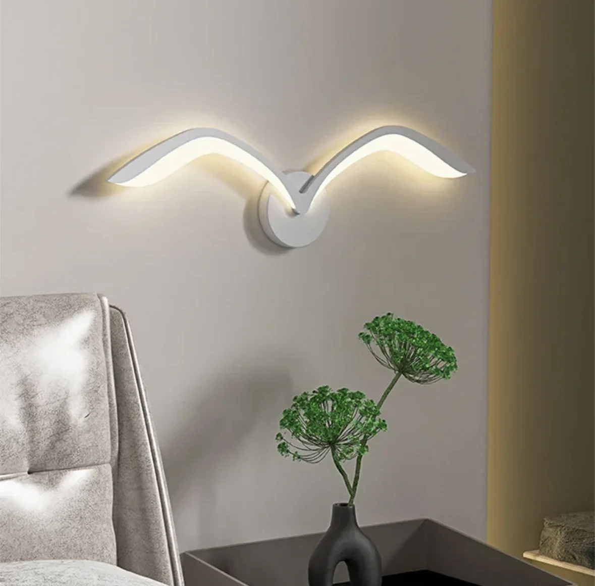 Seagull Wall Lamp Nordic Modern Simple Living Room Sofa Background Wall Lamp Personality Creativity Bedroom Bedside LED Lamp