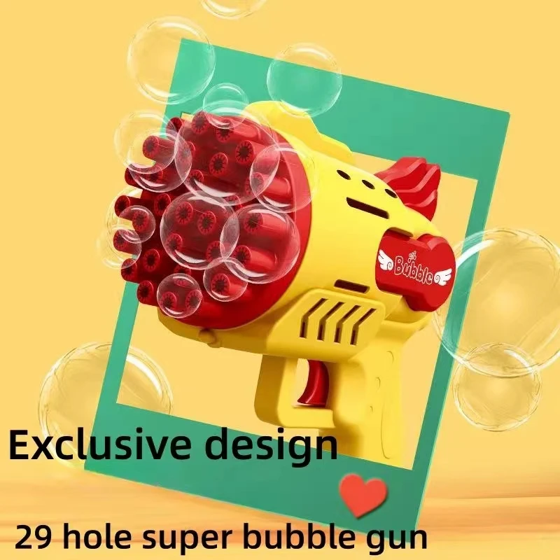 مسدس فقاعات أوتوماتيكي كهربائي للأطفال ، صاروخ صابون ، آلة خارجية ، لعبة حفل زفاف ، ضوء ليد ، هدايا عيد ميلاد للأطفال