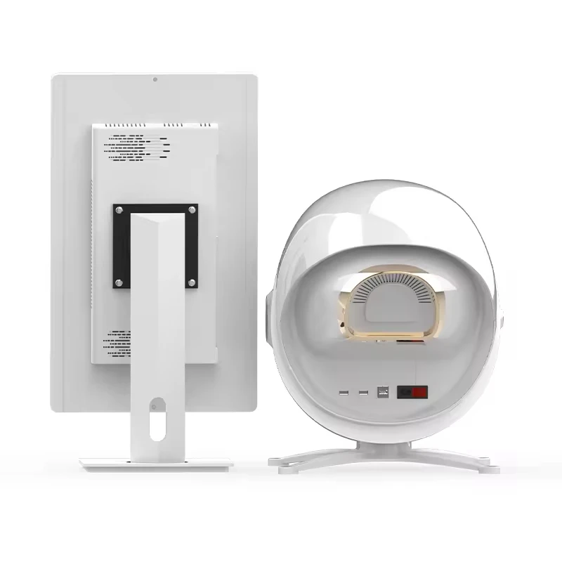 

3D AI-анализатор кожи: интеллектуальная машина для диагностики состояния кожи лица, 8 снимков для получения 13 результатов и отчетов