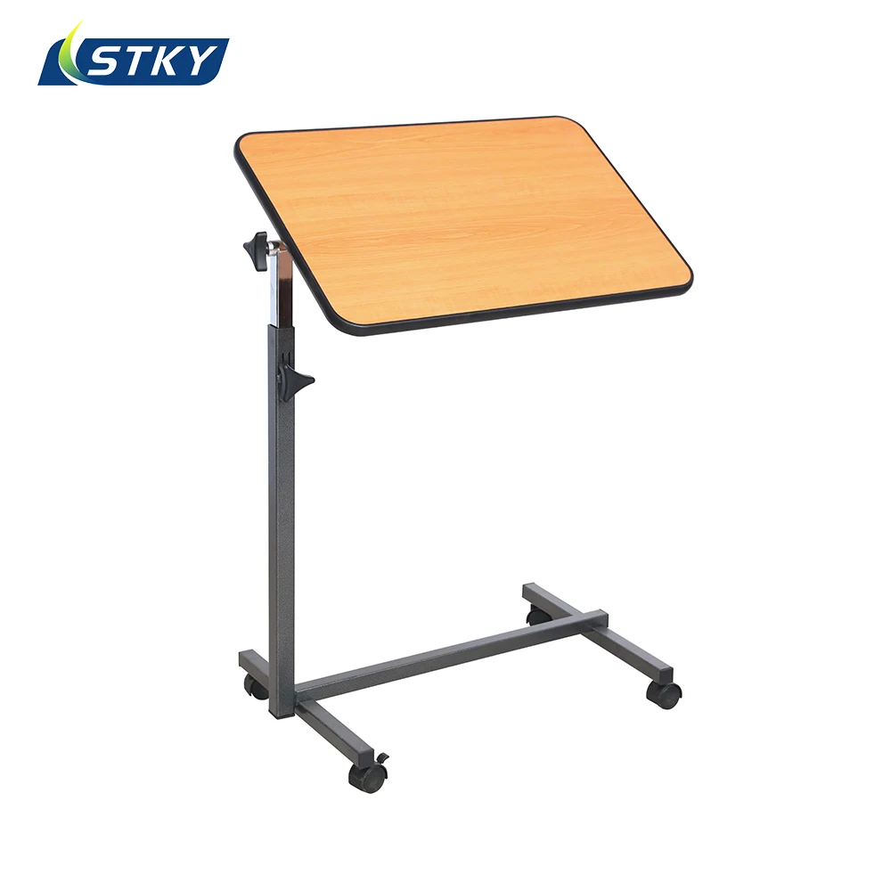 أثاث المستشفى الشهير المحمول المائل فوق طاولة السرير طاولة عشاء المريض مع عجلات #5