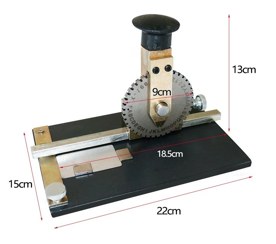 Hand Press Metal Tag Embossing Machine, Mini Manual Stamping Device for Dog Tags, Recessed Character Marking