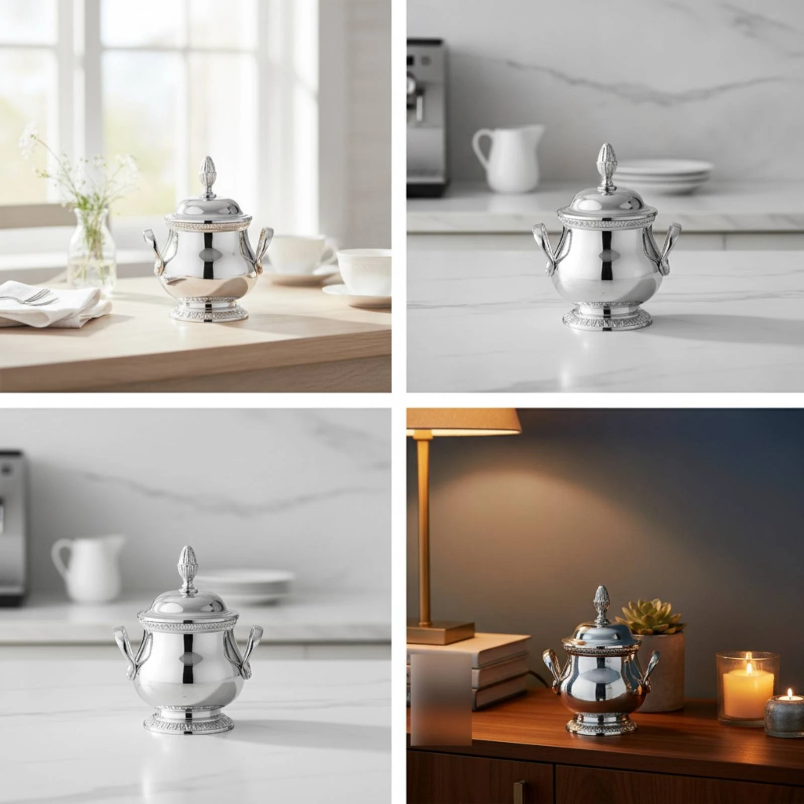 Creamer Elegant Sugar Bowl with Lid Serving Set Premium Vessel Complete for Hosts, Afternoon Tea, Coffee Service