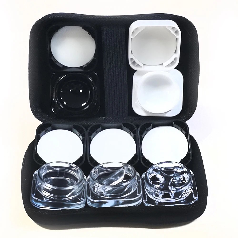 1Set With 5pcs Cosmetic Makeup Jar 9ML Jars Glass Bottles Cream Container Storage Case For Face Lip Balm Nail Arts