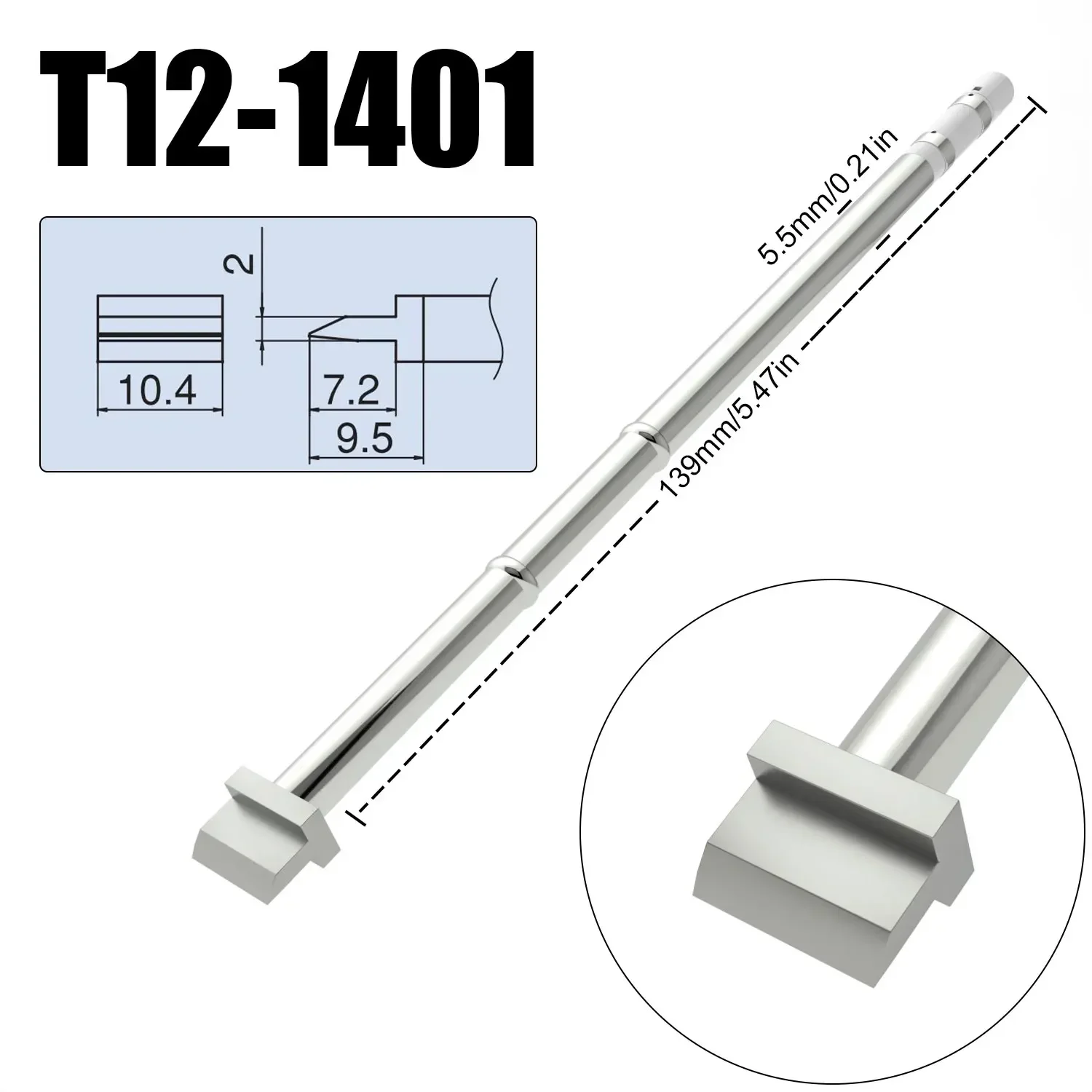 T12-1401 d\'origine 1402 1403 1405 1406 Pointe de fer à souder en forme de pelle pour FX-950 série 951 et T12 Station de soudage