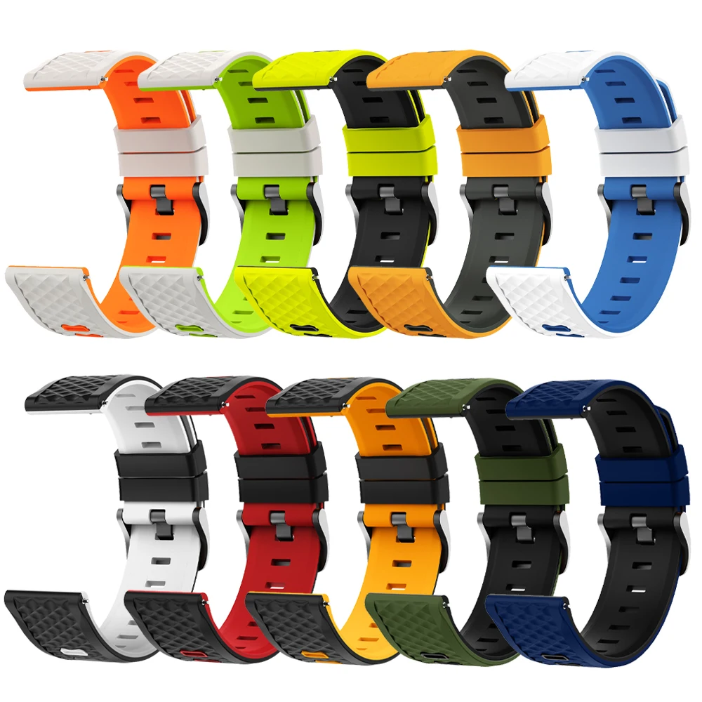 22 مللي متر حزام سيليكون ل Zeblaze ستراتوس 2 3 4 GPS الفرقة فيبي 7/Pro/Lite/Btalk 3/Ares 3/GTS3 GTR 3 Pro سوار الساعة الذكية Correas