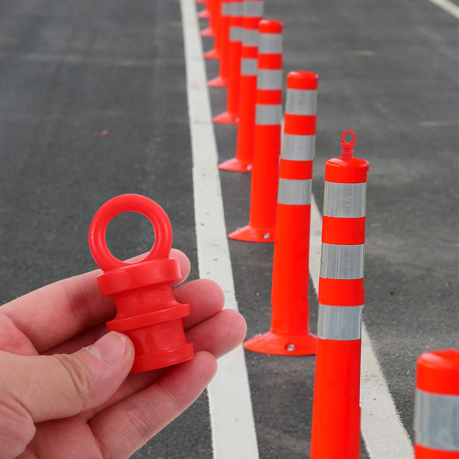 6pcs Rubber Post Caps End Covers For Warning Fence Guardrail Dock Pole Cap Replacement Outdoor Decorative Fence Post Covers