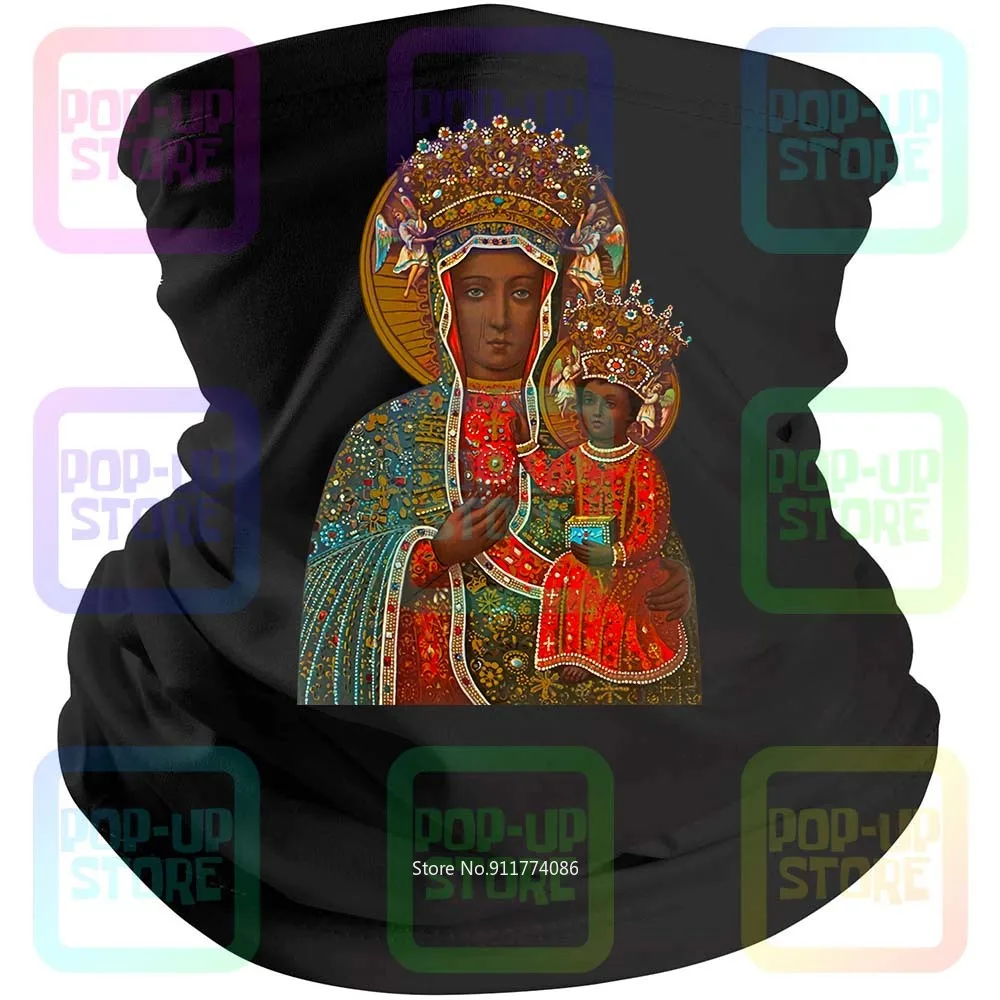 

Black Madonna Of Czestochowa V2Christian Mary S Poland Black Bandana Balaclava Scarf Neck Gaiter Mouth Cover